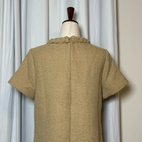 Tuckernuck Jackie Tweed Shift Dress Croissant Tan Preppy Womens Small - Picture 12 of 16